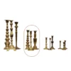 Mismatched Large Brass Candlesticks