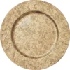 Gold Paisley Chargers — ornate gold charger plate with raised paisley pattern, close-up view