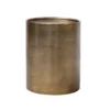 Ganzi Side Table — tall cylindrical gold hammered metal drum side table