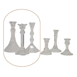 Medium Glass Candlesticks