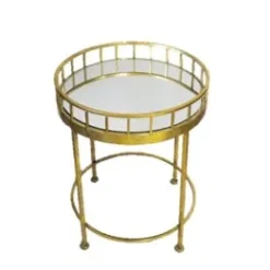 Jasmine gold round side end table.
