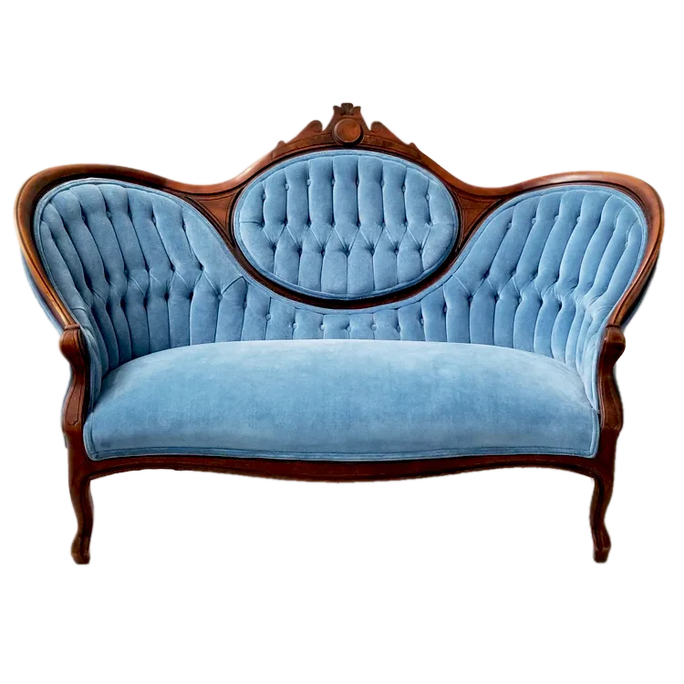 Lamere-Settee.png WEBP Lamere Settee — ornate vintage wooden settee with tufted upholstery and carved details