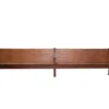 Vintage solid wood church pew rental with decorative end panels from Violet Vintage Rentals Indianapolis