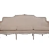 Chione Sofa — white French Provincial style sofa with carved wood frame and cabriole legs