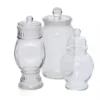 Frances Jar Set — three clear glass apothecary-style jars with lids in varying heights, grouped on white surface