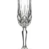 Single crystal cut glass champagne flute