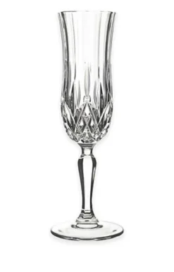 Single crystal cut glass champagne flute