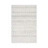 Bodrum Rug laid flat showing cream and gray geometric diamond and zigzag pattern