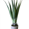 Fake Aloe plant in a gray pot
