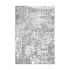 Gray and white contemporary area rug
