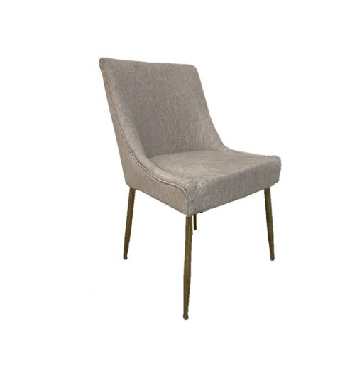 Gray armless chair with gold legs