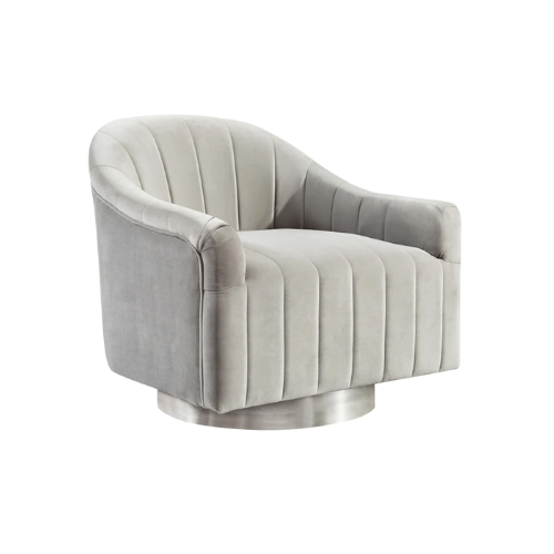 Silver crushed velvet online swivel chair