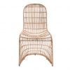 Front view of rattan chair - neutral color, curved top