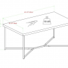 Dimensions of coffee table - 42x22x18