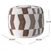 Dimensions of pouf - 20 inches diameter and 14 inches tall