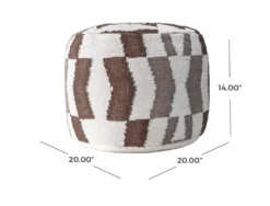 Dimensions of pouf - 20 inches diameter and 14 inches tall