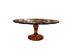 Side view of Amber Cake Stand