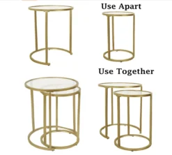 Aston side tables nested together, showing size comparison of large and small