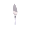 Silver cake server with a clear handle