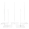 5 clear acrylic donut stands ranging from 10 inches to 15 inches.
