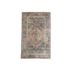 Traditional area rug with medallion. Multicolored with amber/green/teal/turq/pink/brown/ivory/red/yellow