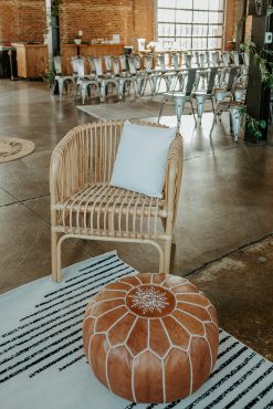 modern rounded rattan barrel chair