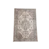 Arial view of the Jillian rug - soft pinks with gray. Medallion in the middle with cream surrounding.
