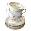 Stacked teacups/saucers.