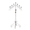 Floor standing candelabra with an inverted V at the top. Holds 7 taper candlesticks.