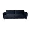 Black velvet modern sofa with two cushions and black legs