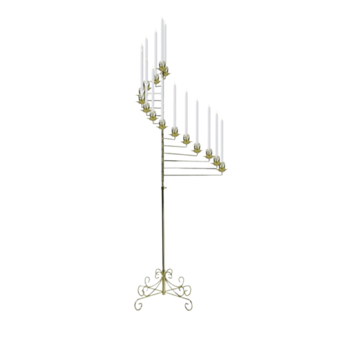 Brass Spiral Floor Candelabra