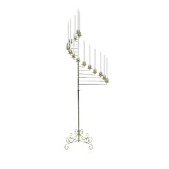 Brass Spiral Floor Candelabra
