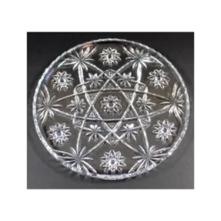 Vintage cut glass serving platters. Variety of sizes and designs.