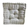 Cream square pillow cushion with 5 button accents