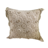 Croquette covered square pillow in cream