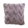 Pale purple square pillow with textured chevron stripes