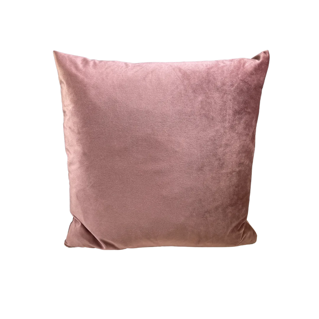 Brisa Pillow WEBP Dusty pink velvet square pillow with plush texture for wedding lounge and event seating rental