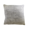 Square pillow with woven gray and white fabric