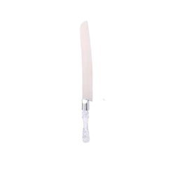 Carissa Knife with clear acrylic handle and stainless steel blade, 13 inches, angled view on white background
