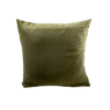 Olive green velvet square pillow