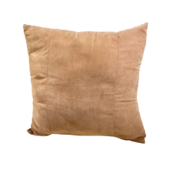 Terracotta faux suede square pillow in a warm rust tone