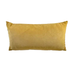 Solid yellow amber velvet rectangular pillow