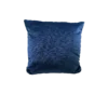 Navy blue 18 x 18 velvet accent pillow on display