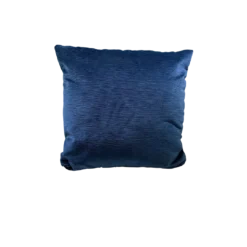 Navy blue 18 x 18 velvet accent pillow on display