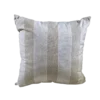 Square pillow with cream and tan alternating stripes