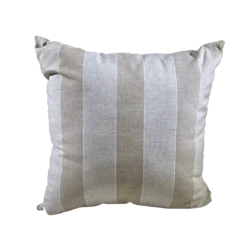 Square pillow with cream and tan alternating stripes