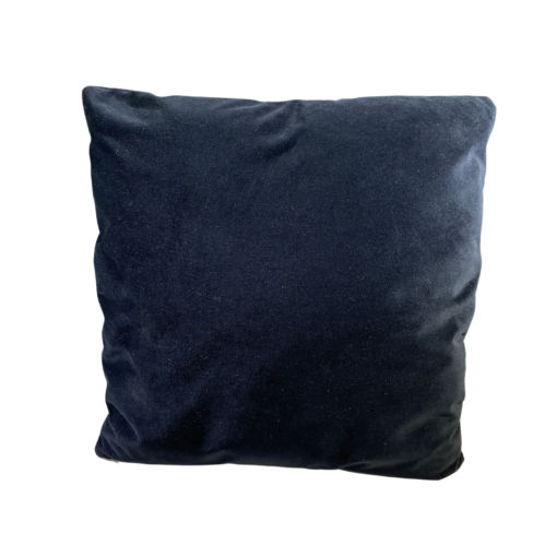 Solid black velvet square pillow