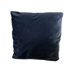 Solid black velvet square pillow