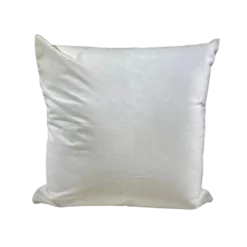 Bright white square velvet pillow