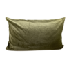 Rectangular solid olive green velvet pillow